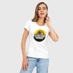 Женская футболка хлопок Slim Пивозавр пенный период - фото 2