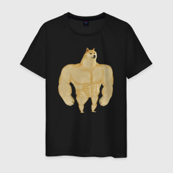 Мужская футболка хлопок Мем собака качок Doge