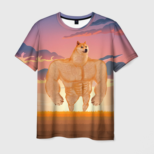 Мужская футболка 3D Мем собака качок Doge, цвет 3D печать