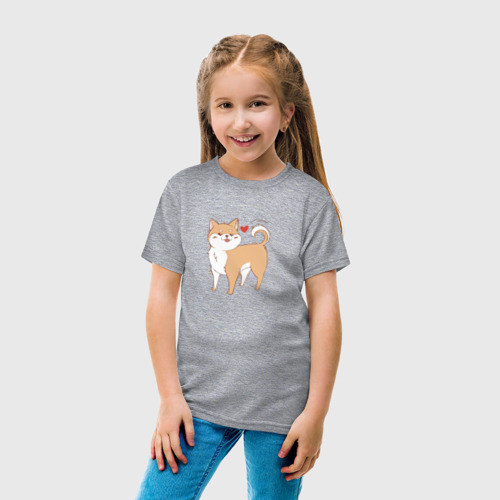 Детская футболка хлопок Сиба-Ину, цвет меланж - фото 5