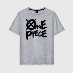 Женская футболка хлопок Oversize One Piece. Большой куш лого