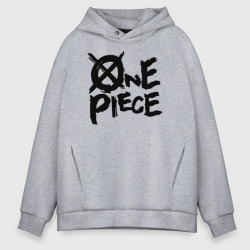 Мужское худи Oversize хлопок One Piece. Большой куш лого