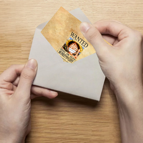 Поздравительная открытка Манки Д. Луффи в розыске One Piece, цвет белый - фото 4