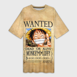 Платье-футболка 3D Манки Д. Луффи в розыске One Piece