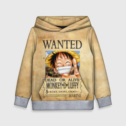 Детская толстовка 3D Манки Д. Луффи в розыске One Piece