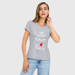 Женская футболка хлопок Slim Keep calm and love Timur - фото 2