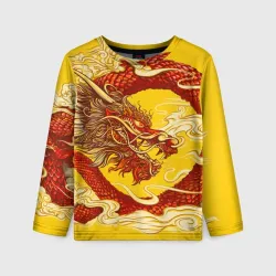 Детский лонгслив 3D Китайский Дракон, China Dragon