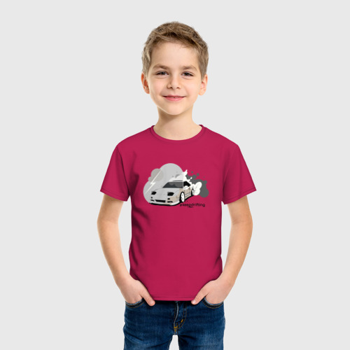 Детская футболка хлопок Keep drifting , цвет маджента - фото 3