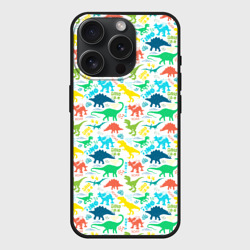 Чехол силиконовый для Apple iPhone 15 Pro матовый Dinosaur