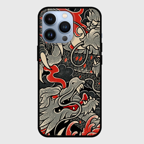 Чехол для iPhone 13 Pro Китайский Дракон, China Dragon, цвет черный