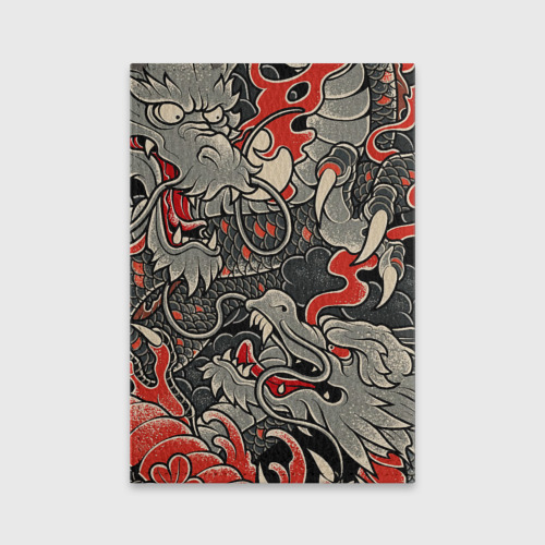 Обложка для паспорта матовая кожа Китайский Дракон, China Dragon, цвет черный - фото 2