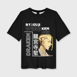 Женская футболка oversize 3D Кэн Рюгудзи Токийские мстители