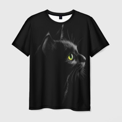 Футболка 3D Черный кот (Мужская)