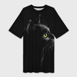 Платье-футболка 3D Черный кот