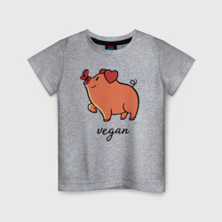 Детская футболка хлопок Pig Vegan