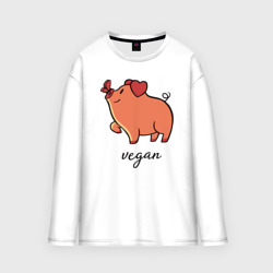 Мужской лонгслив oversize хлопок Pig Vegan