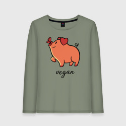 Женский лонгслив хлопок Pig Vegan