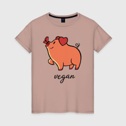 Женская футболка хлопок Pig Vegan