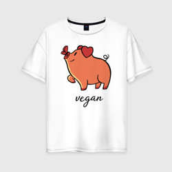 Pig Vegan – Футболка оверсайз из хлопка с принтом купить со скидкой в -16%