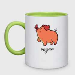 Кружка двухцветная Pig Vegan