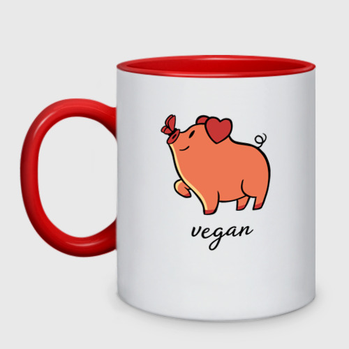 Кружка двухцветная Pig Vegan