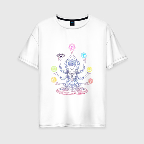 Женская футболка хлопок Oversize Медитация
