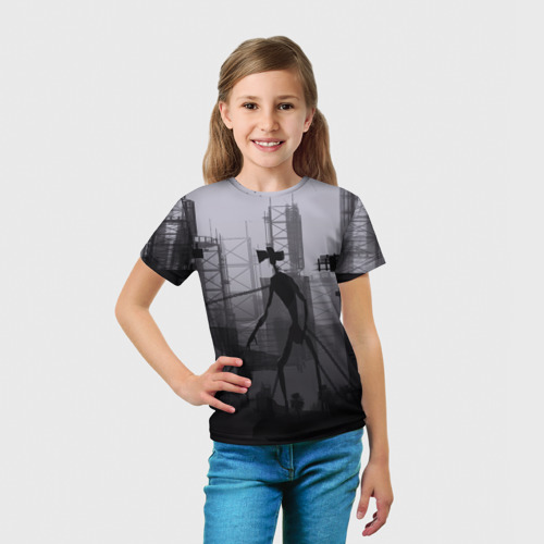 Детская футболка 3D Сиреноголовый в цепях, цвет 3D печать - фото 5