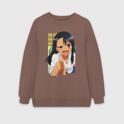 Женский свитшот oversize без начеса хлопок Ha-Ha nagatoro