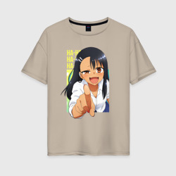 Женская футболка хлопок Oversize Ha-Ha nagatoro