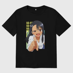 Женская футболка хлопок Oversize Ha-Ha nagatoro