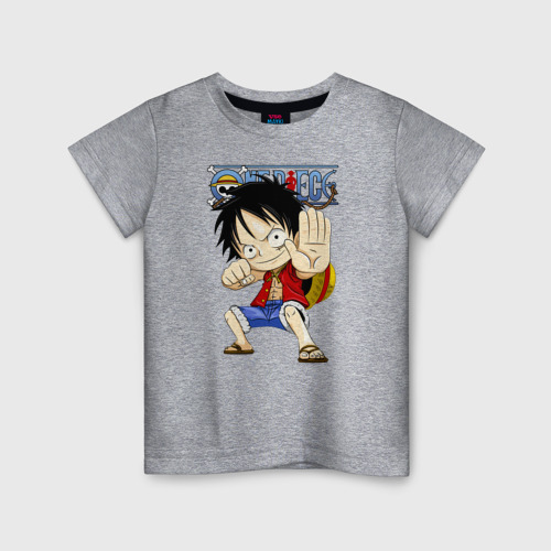 Детская футболка хлопок с принтом Манки Д Луффи | One Piece, вид спереди #2