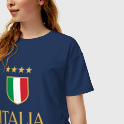 Женская футболка хлопок Oversize Italia Stars - фото 2