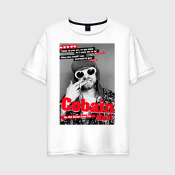 Женская футболка хлопок Oversize In Memory Of Kurt Cobain