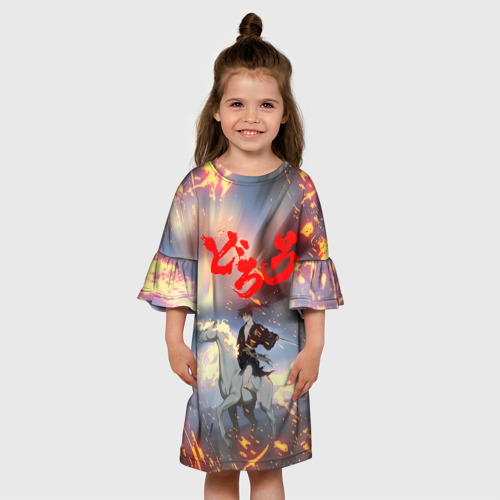 Детское платье 3D с принтом Хяккимару и Мидоро | Дороро (Z), вид сбоку #3