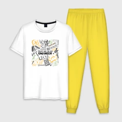 Мужская пижама с белой футболкой хлопок Trust me I'm an engineer