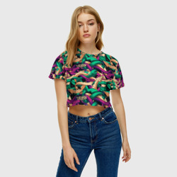 Женская футболка Crop-top 3D Граффити стрелы - фото 2