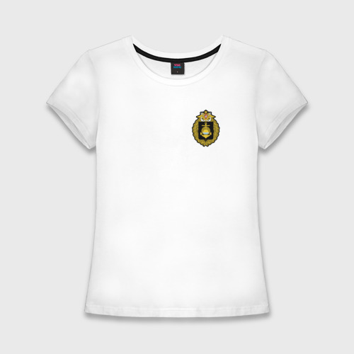 Женская футболка хлопок Slim Тихоокеанский флот ВМФ России, цвет белый