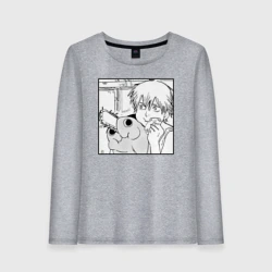 Женский лонгслив хлопок Человек — бензопила