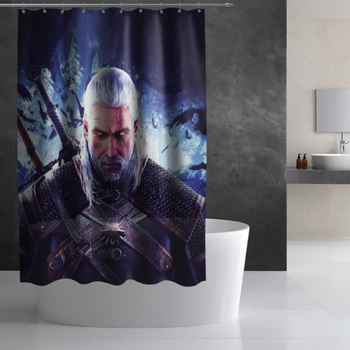 Штора 3D для ванной The Witcher Geralt of Rivia - фото 3