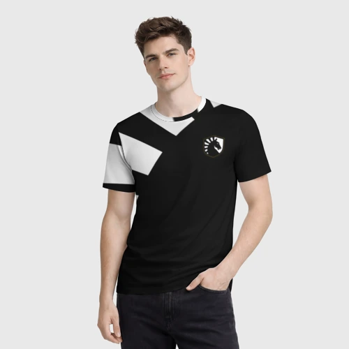 Мужская футболка 3D с принтом Team Liquid Black Jersey pro 2022-23, фото на моделе #1
