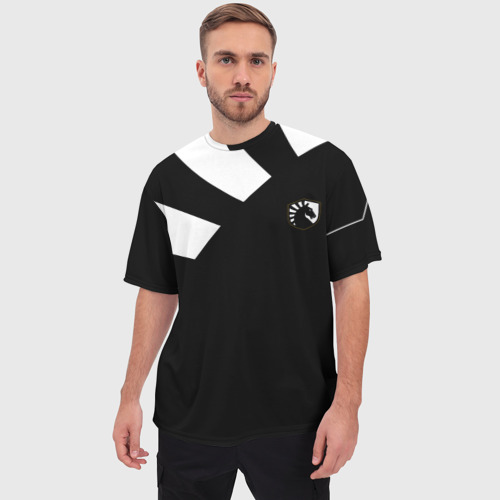 Мужская футболка oversize 3D Team Liquid Black Jersey pro 2022-23, цвет 3D печать - фото 3