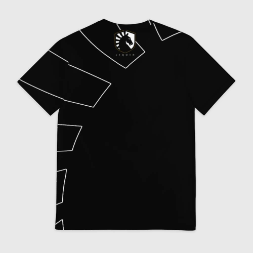 Мужская футболка 3D с принтом Team Liquid Black Jersey pro 2022-23, вид сзади #1