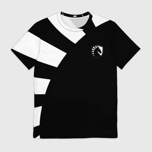 Мужская футболка 3D с принтом Team Liquid Black Jersey pro 2022-23, вид спереди #2