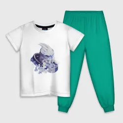 Детская пижама с белой футболкой Гаррус в цветах