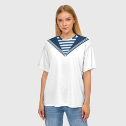 Женская футболка oversize 3D Матроска парадная ВМФ - фото 2