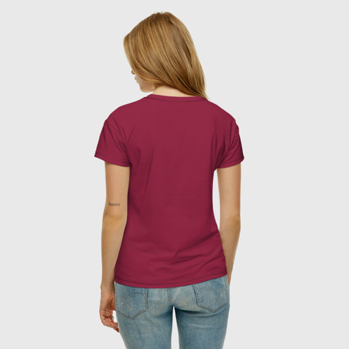 Женская футболка хлопок Доставляем тишину, цвет маджента - фото 4
