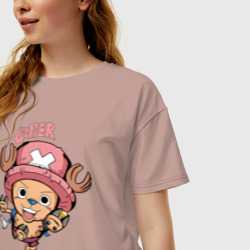 Женская футболка хлопок Oversize Тони Тони Чоппер One Piece - фото 2