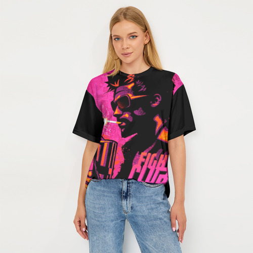 Женская футболка oversize 3D Тайлер Дёрден с динамитом, цвет 3D печать - фото 5