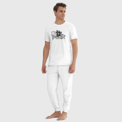 Мужская пижама хлопок Токийские мстители, лого, цвет белый - фото 5