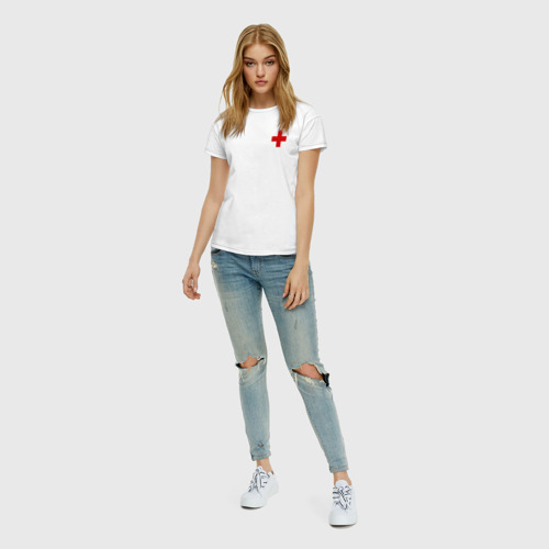 Женская футболка хлопок Hospital Classic, цвет белый - фото 5